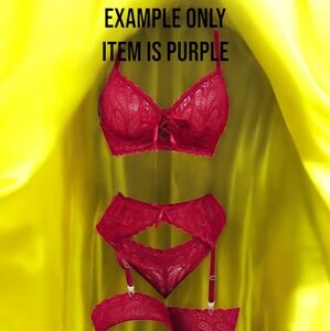 Sexy Lingerie for Women 3Piece Lace Lingerie Set Bra and Panty Sets Garter small